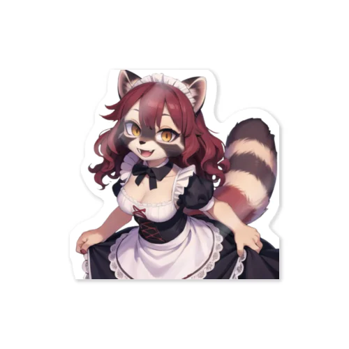 タヌキの女の子　メイド　ケモナー Sticker