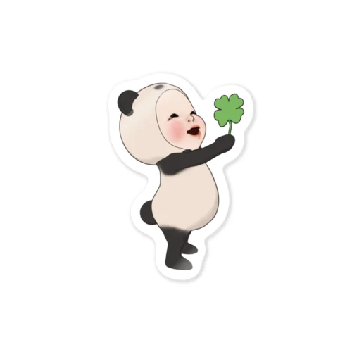 パンダタオル・クローバー Sticker