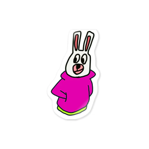 2DHOODIES USAGI PINK Sticker