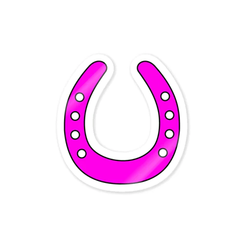 馬蹄（ホースシュー）Pink Sticker