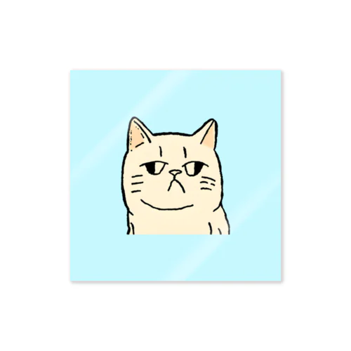 ふてくされたネコくん(水色) Sticker