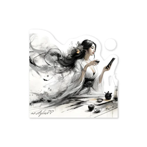G Restful Sumi-e Sticker