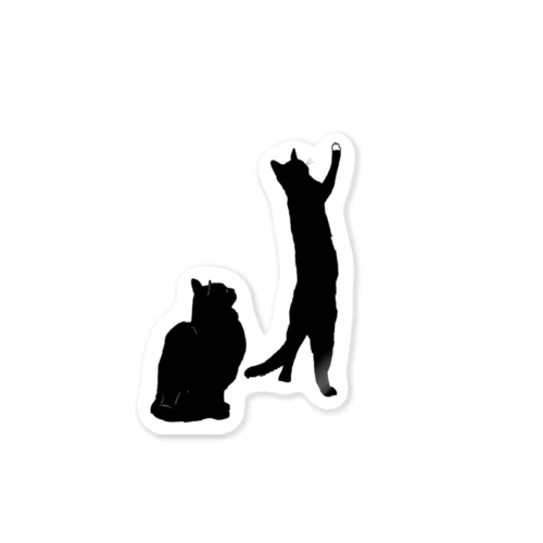 何かを見つめる黒猫たち Sticker