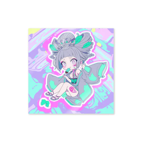 チョコミントと花魁ちゃん Sticker