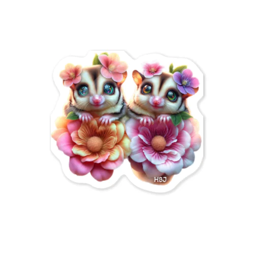 お花の妖精モモンガちゃん① Sticker