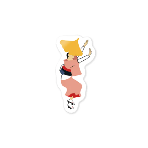 阿波踊りとイチョウ葉っぱ Sticker