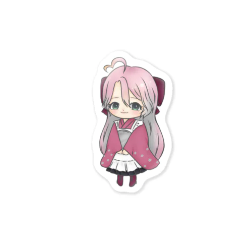 和装・女の子⑥セピア Sticker