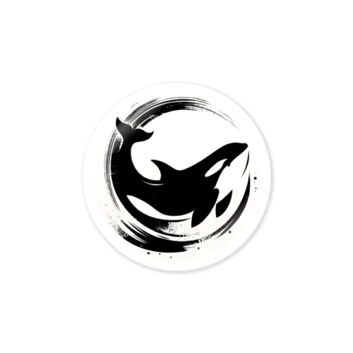 和風絵シャチ Sticker