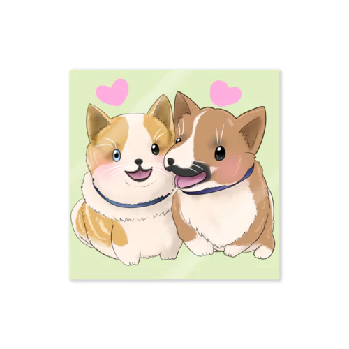 コーギーのステッカー Sticker