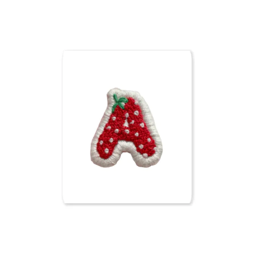 苺刺繍のアルファベット《A》 Sticker