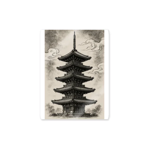 塔ノ静寂 ― FIVE-STORY PAGODA Sticker