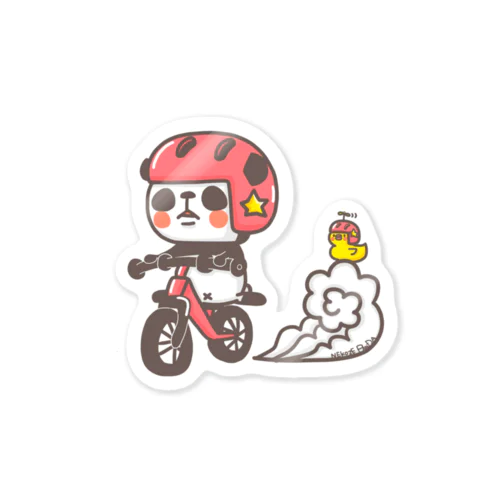 練習ぱんだ。赤 Sticker