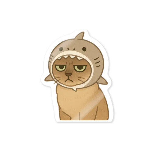 サメ帽かぶった猫 Sticker