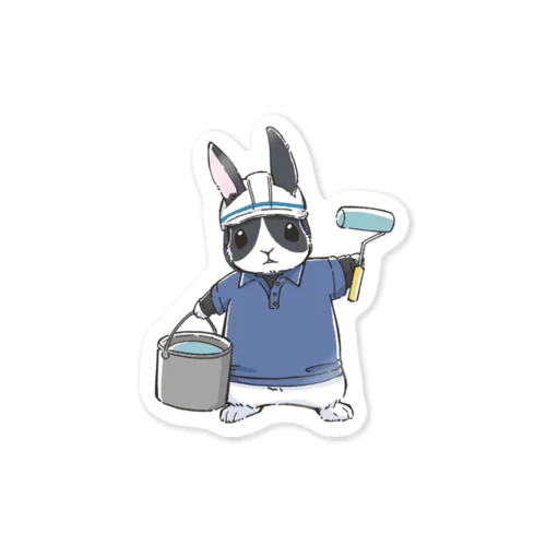 現場で働くうさぎさんシリーズ【塗装屋さん】 Sticker
