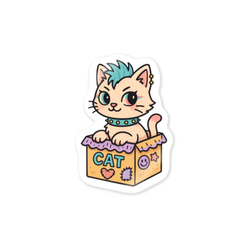 「モヒにゃん in the Box」 Sticker