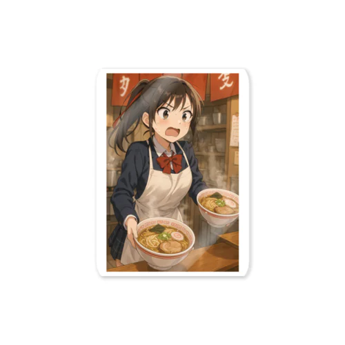 ラーメン女子Tシャツ Sticker