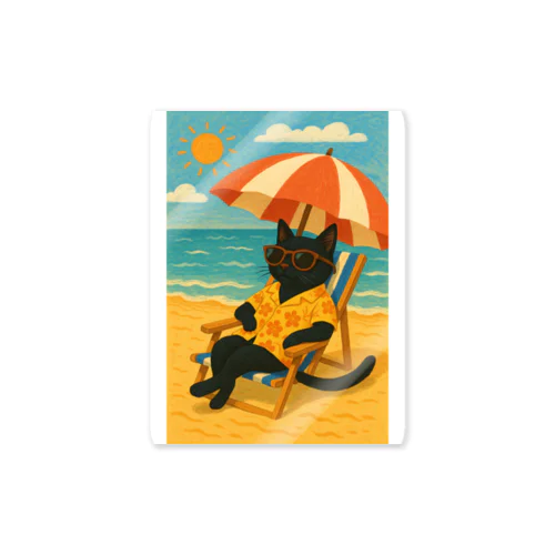 ビーチ猫 Sticker