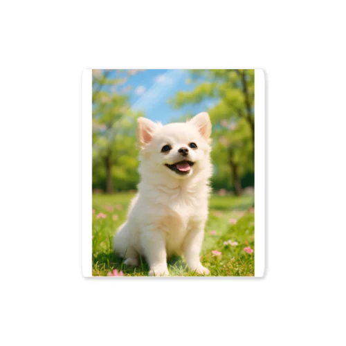 春のおさんぽ日和｜ポメチワのスマイルグッズセット（Tシャツ・雑貨・クッションなど） Sticker