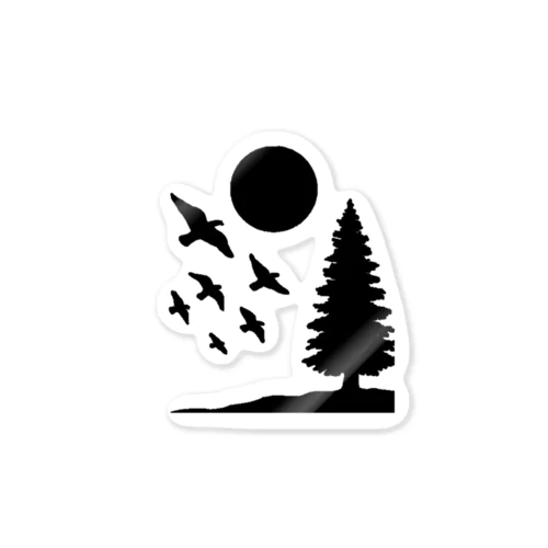 Birds and Sun Sticker