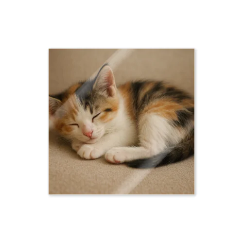 すやすや三毛子猫 Tシャツ Sticker