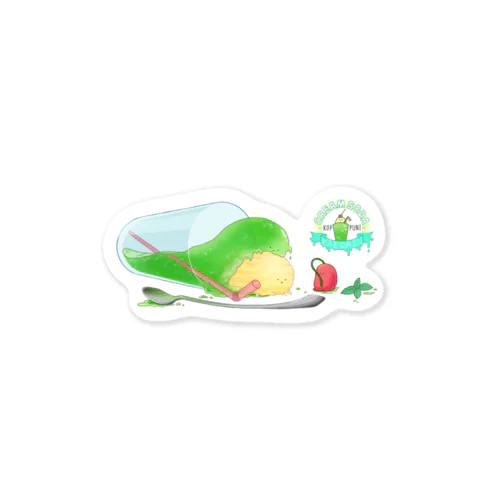 クリームソーダ コップに返らず Sticker