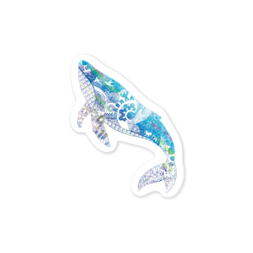 クジラの切り絵 Sticker