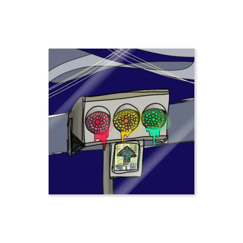 溶けちゃった信号 Sticker