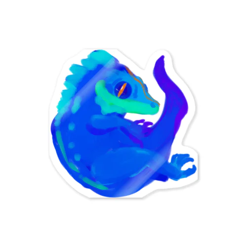 Small Dragon 青 Sticker