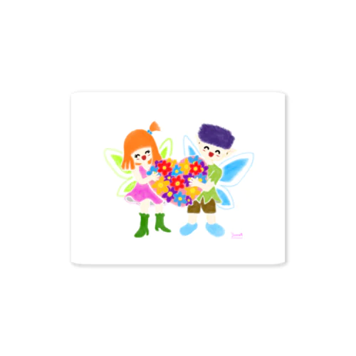 なかよし妖精さんのアルくんとリアちゃん Sticker