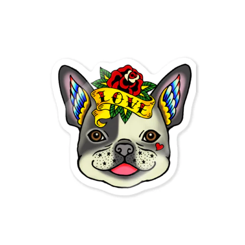 フレンチブルドッグ／パイド Sticker