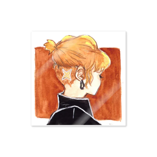 ツーブロック横顔 Sticker