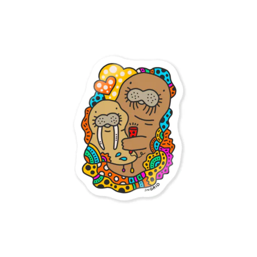 セイウチの親子 Sticker