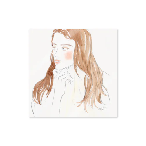 Brick hair woman Sticker