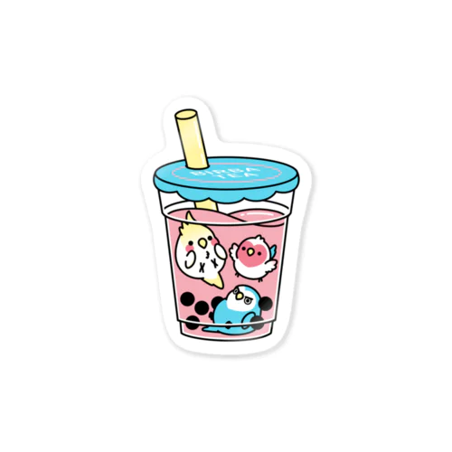 Chubby Bird タピオカミルクインコティー　 Sticker