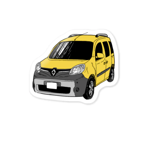 フレンチなクルマ（イエロー） Sticker