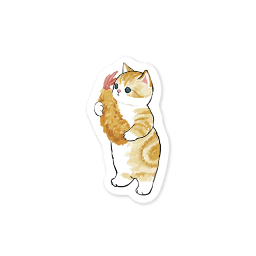 えびふらいに恋するにゃん Sticker