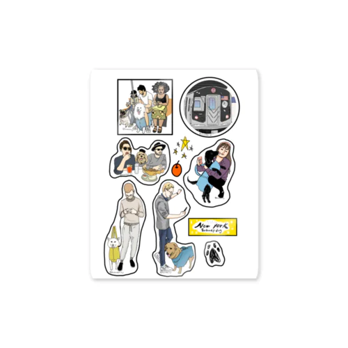 New York Subway 犬と暮らすニューヨーカー Sticker
