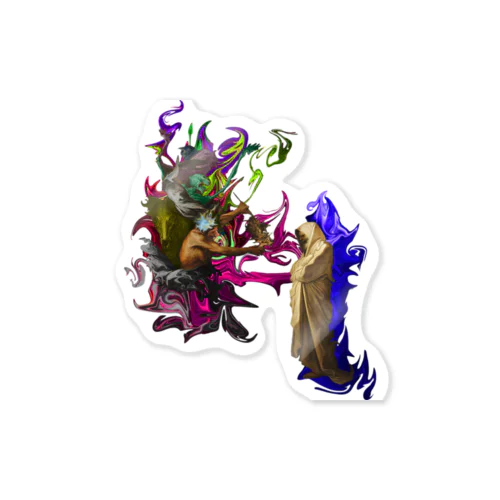  Battle with the devil Sticker