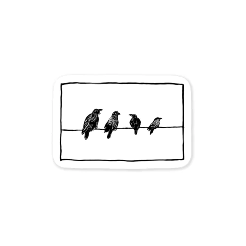 ４羽のカラス Sticker