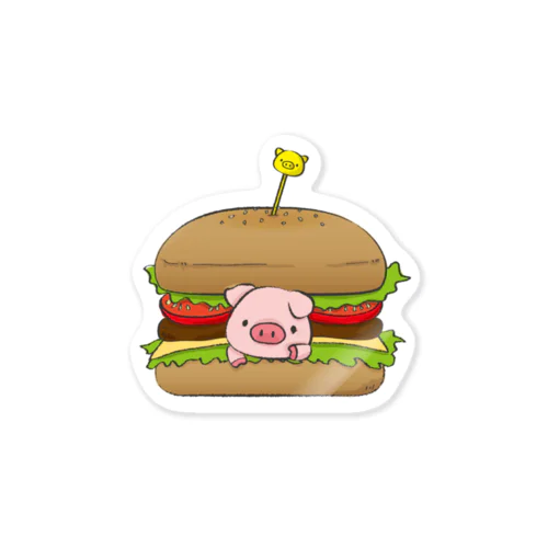 ハンバーガーに挟まれて Sticker
