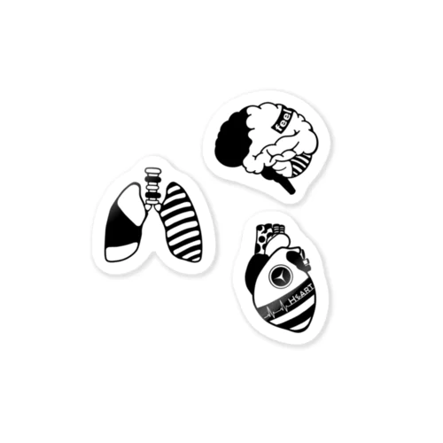 モノクロ臓器ステッカーセット Sticker