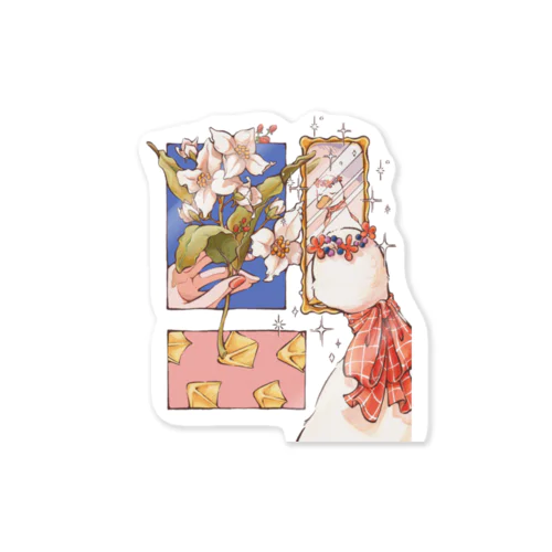 アヒルと百合の朝 Sticker