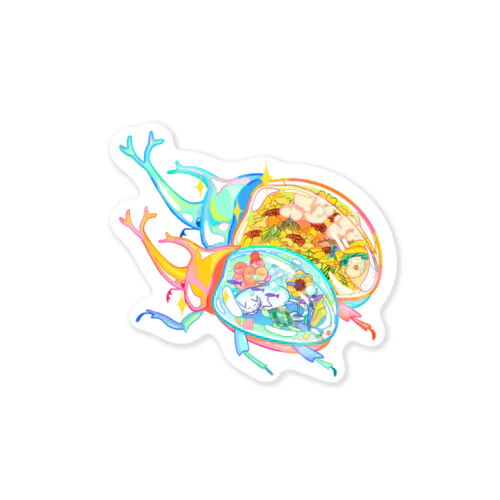 宝石なカブトムシたち Sticker