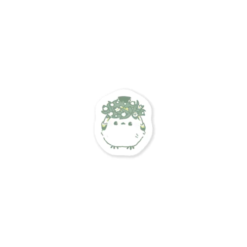 シマエナガとすずらん花冠 Sticker