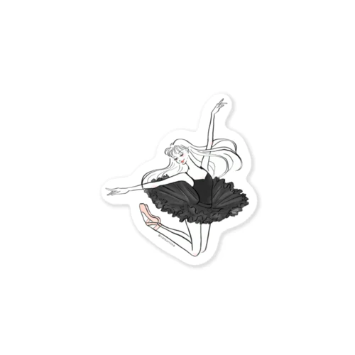 Jumping Ballerina（Black) Sticker
