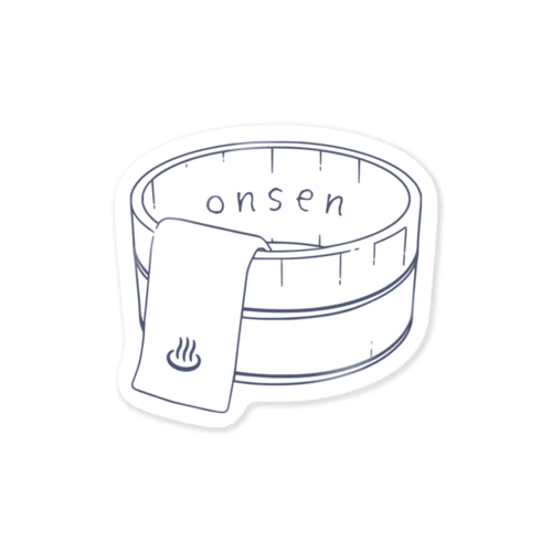 onsen（ブルー） Sticker