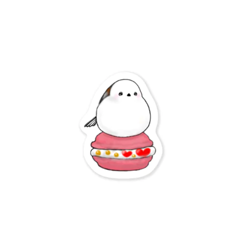 シマエナガ　マカロン Sticker