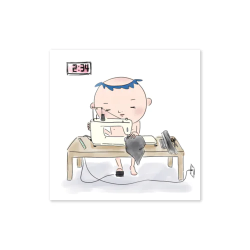 ミルかつ〈ミシン男子〉 Sticker