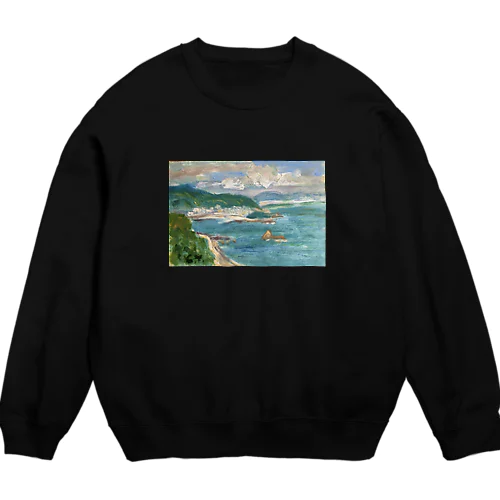 海猫島展望 黒スウェット Crew Neck Sweatshirt