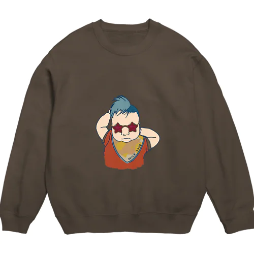 レトロカラーなチャラいmilk loveベビー Crew Neck Sweatshirt